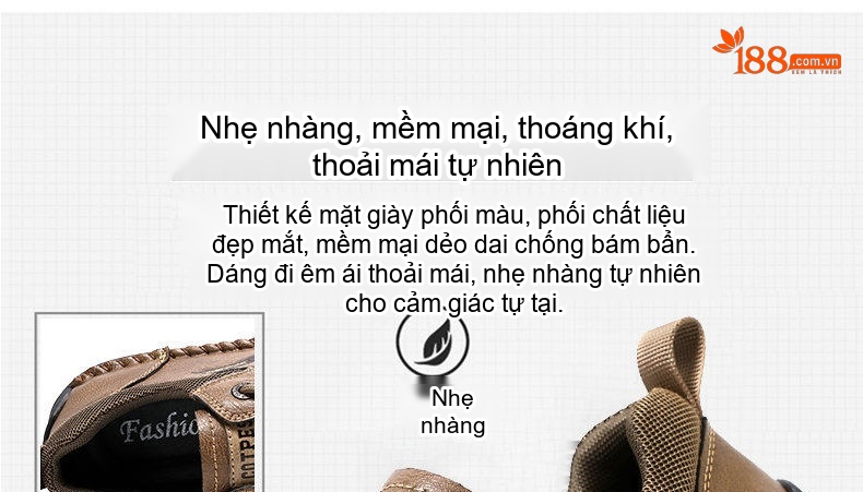 Giày Lười Nam Da Mờ Khâu Tay Thủ Công Chiều Cao Đế Khoảng 2cm Màu Đen, Nâu chi tiết 6