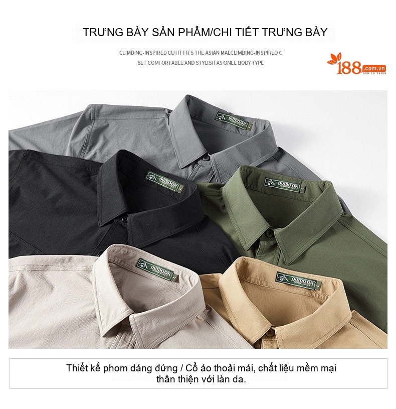 Áo Sơ Mi Dài Tay Nam Ice Silk Phong Cách Công Sở Túi Hộp Màu Be, Xám, Đen chi tiết 18