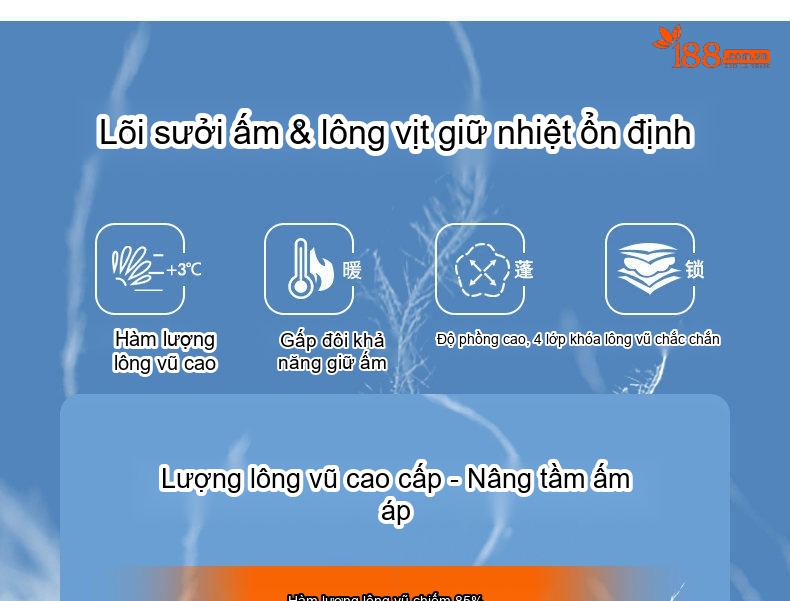 Áo Khoác Phao Nam Lông Vũ Dáng Ngắn Cổ Đứng Phong Cách Công Sở Màu Đen, Xám, Xanh Navy chi tiết 3