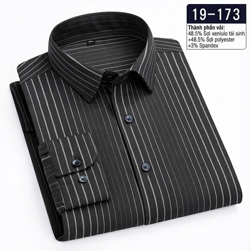 Áo Sơ Mi Dài Tay Nam Sợi Tre Họa Tiết Kẻ Caro Màu Xám, Nâu, Đen, Xanh Navy...