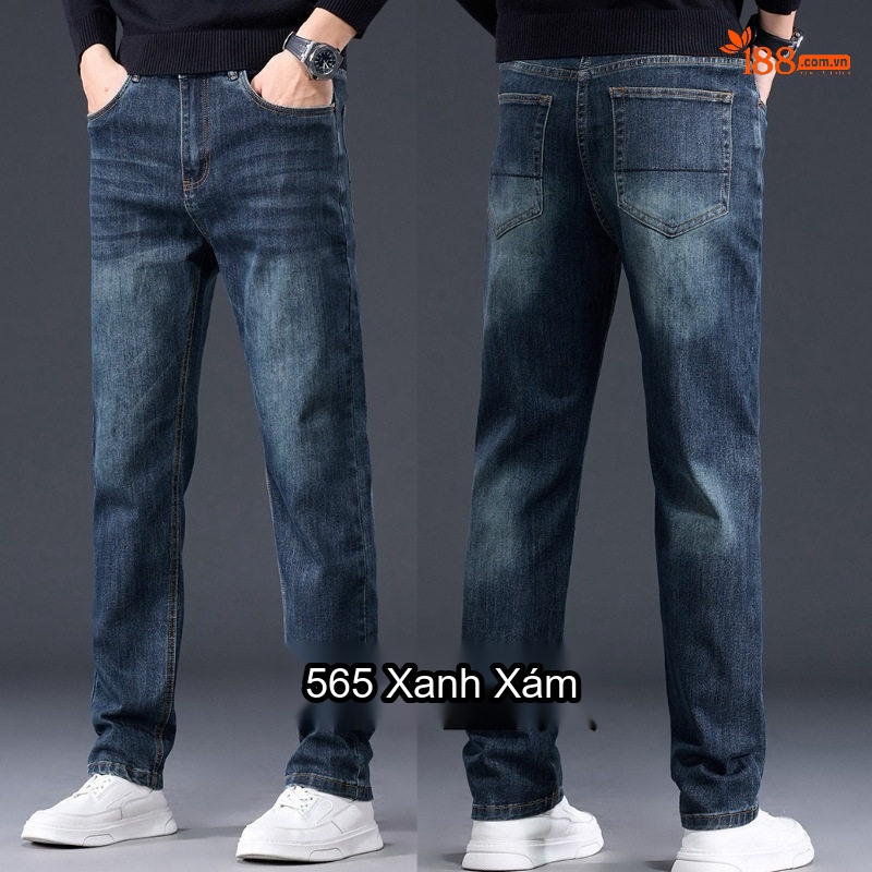 Quần Jean Nam Ống Đứng Dáng Ôm Co Giãn Nhẹ Phong Cách Thời Trang Màu Xanh Dương chi tiết 28