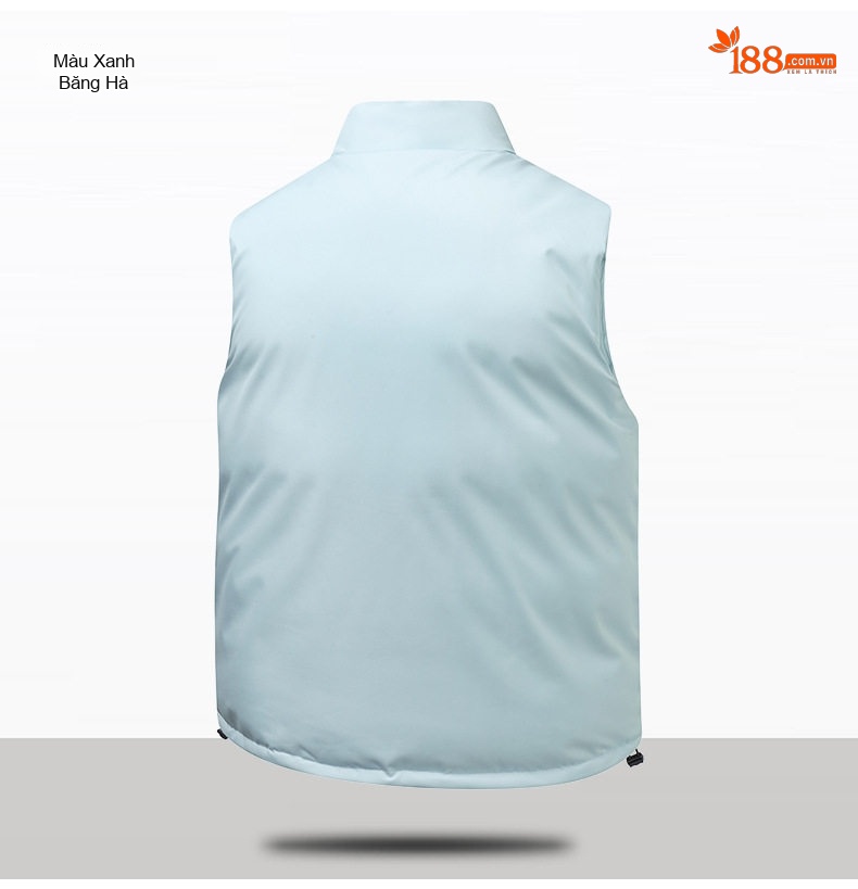 Áo Gile Phao Nam Nữ Mùa Đông Dáng Rộng Chống Thấm Nước Cổ Trụ Màu Trắng, Tím, Cam, Xanh... chi tiết 15
