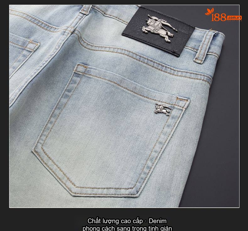 Quần Jean Dáng Suông Nam Cotton Cao Cấp Màu Đen, Xám... chi tiết 12