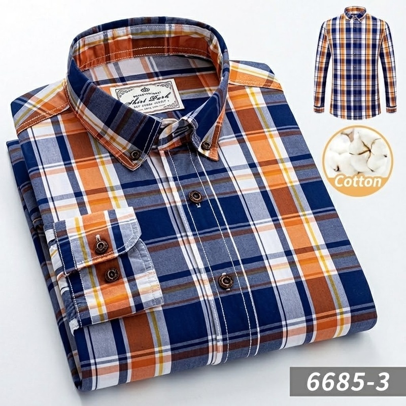 Áo Sơ Mi Tay Dài Nam Cotton Kẻ Caro Thời Trang Công Sở Hàng Ngày Màu Xanh, Đen, Đỏ, Xám...