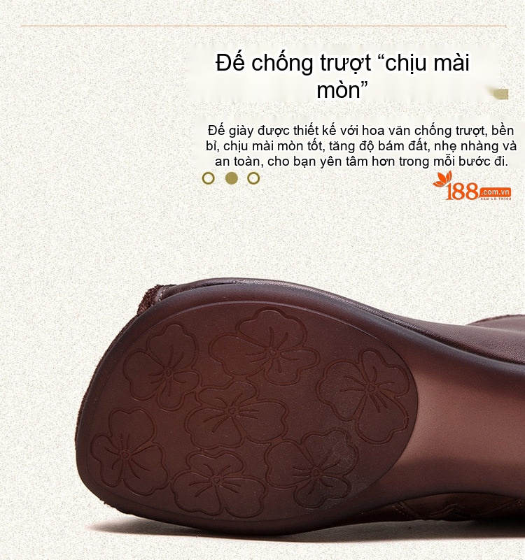 Boot Nữ Cổ Ngắn Da Mờ Phong Cách Retro Chiều Cao Đế Khoảng 1cm Màu Nâu, Vàng chi tiết 5