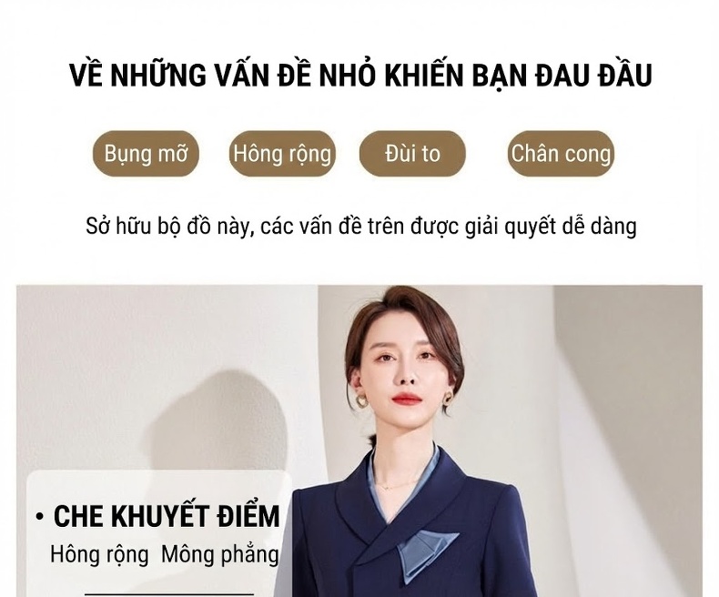 Set Bộ Vest Công Sở Nữ Tay Ngắn Thiết Kế Thanh Lịch Màu Đen, Xanh Navy chi tiết 5