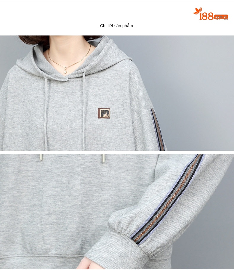 Bộ Đồ Thể Thao Nữ Dệt Kim Thu Đông Áo Hoodie Quần Dài chi tiết 20