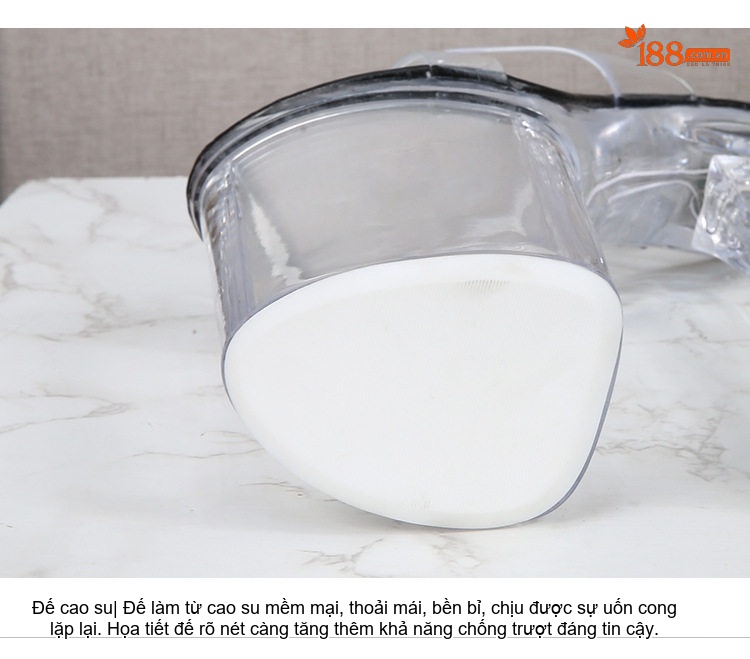 Dép Cao Gót Nữ Hai Quai Trong Suốt Chiều Cao Đế 26cm Màu Đen, Đỏ, Trắng, Hồng... chi tiết 5