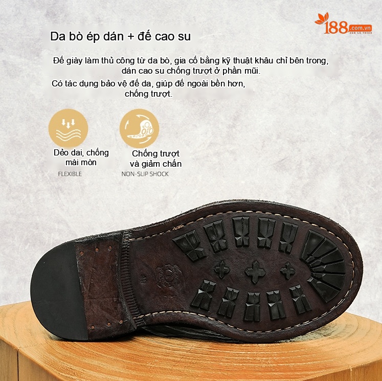Boot Chelsea Nam Da Mờ Cao Cổ Chiều Cao Đế Khoảng 3cm Màu Đen, Nâu chi tiết 24