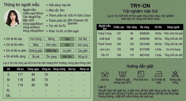 Váy Đầm Dây Nữ Da Bóng Ôm Eo Dáng Dài Màu Đen chi tiết 2