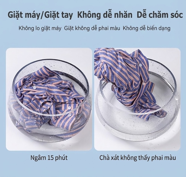Áo Sơ Mi Nam Tay Dài Oxford Cotton Thoáng Khí Họa Tiết Kẻ Sọc Lớn Màu Xanh Dương, Đen, Trắng, Xám... chi tiết 17