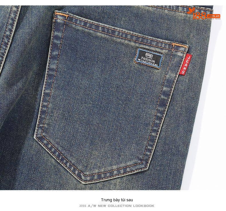 Quần Jean Nam Ống Đứng Co Giãn Thoải Mái Dáng Suông Màu Xanh Denim chi tiết 24