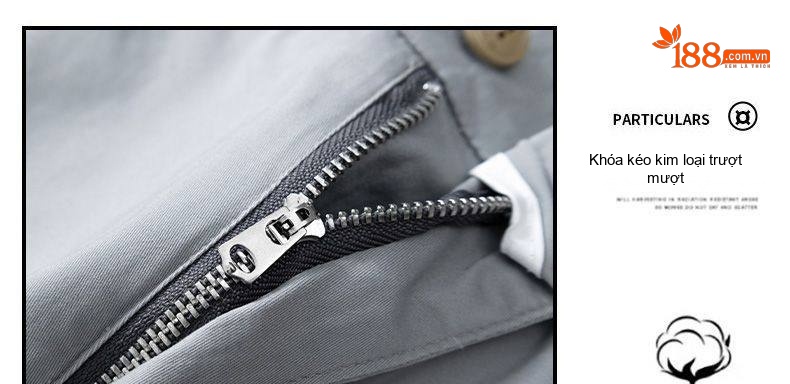 Quần Dài Nam Cotton Dáng Suông Rộng Thoải Mái Màu Đen, Xám, Kem, Xanh Navy chi tiết 8