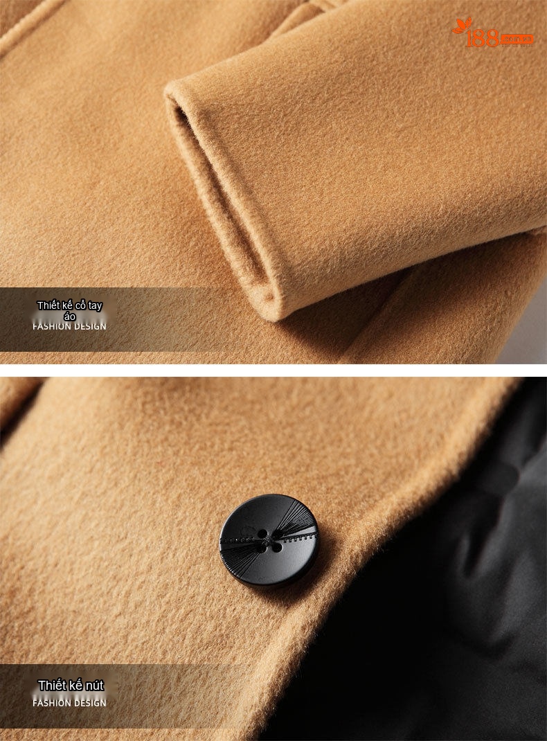 Áo Blazer Nam Len Lông Cừu Áo Vest Công Sở Thu Đông Lót Lông Vũ Màu Be chi tiết 17