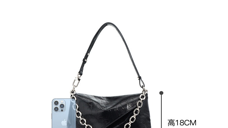 Túi Đeo Vai/Đeo Chéo Nữ Da Bò Bề Mặt Bóng Bẩy Khóa Kéo Kiểu Dáng Retro Màu Đen, Nâu, Trắng Kem chi tiết 8