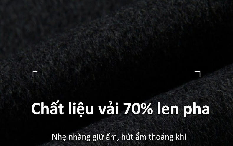 Áo Khoác Dạ Nam Trung Niên Lông Cừu Dáng Dài Có Lớp Lót Màu Xám, Đen, Xanh Navy chi tiết 4