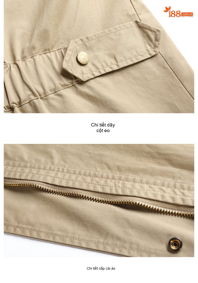 Áo Khoác Gió Nữ Dáng Dài Vừa Phong Cách Casual Thu Đông Màu Kaki, Xanh Olive chi tiết 42