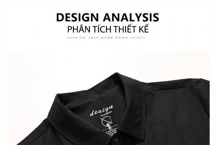 Áo Khoác Nam Cổ Bẻ Dáng Suông Màu Đen, Xanh Navy, Xanh Rêu chi tiết 15