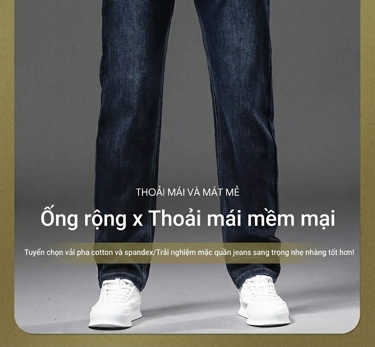 Quần Jean Dáng Suông Nam Co Giãn Thoải Mái Màu Đen chi tiết 25