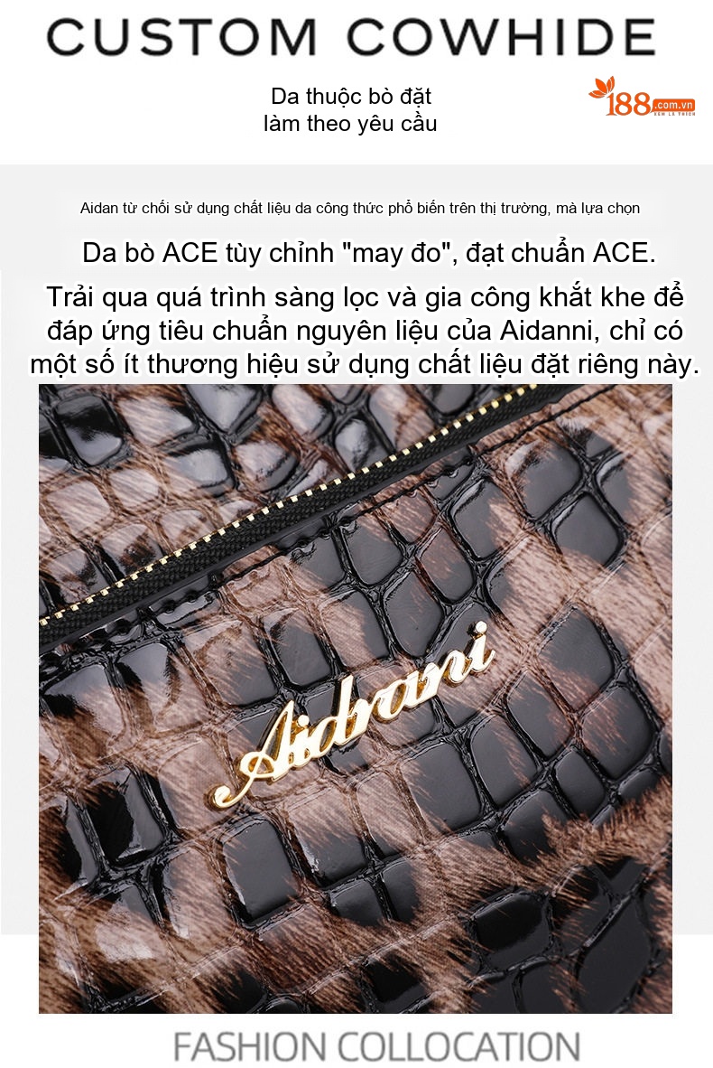Túi Đeo Vai Nữ Da Bóng Họa Tiết Da Báo, Túi Kẹp Nách, Túi Đeo Chéo, Túi Mẹ Bỉm Sữa chi tiết 8