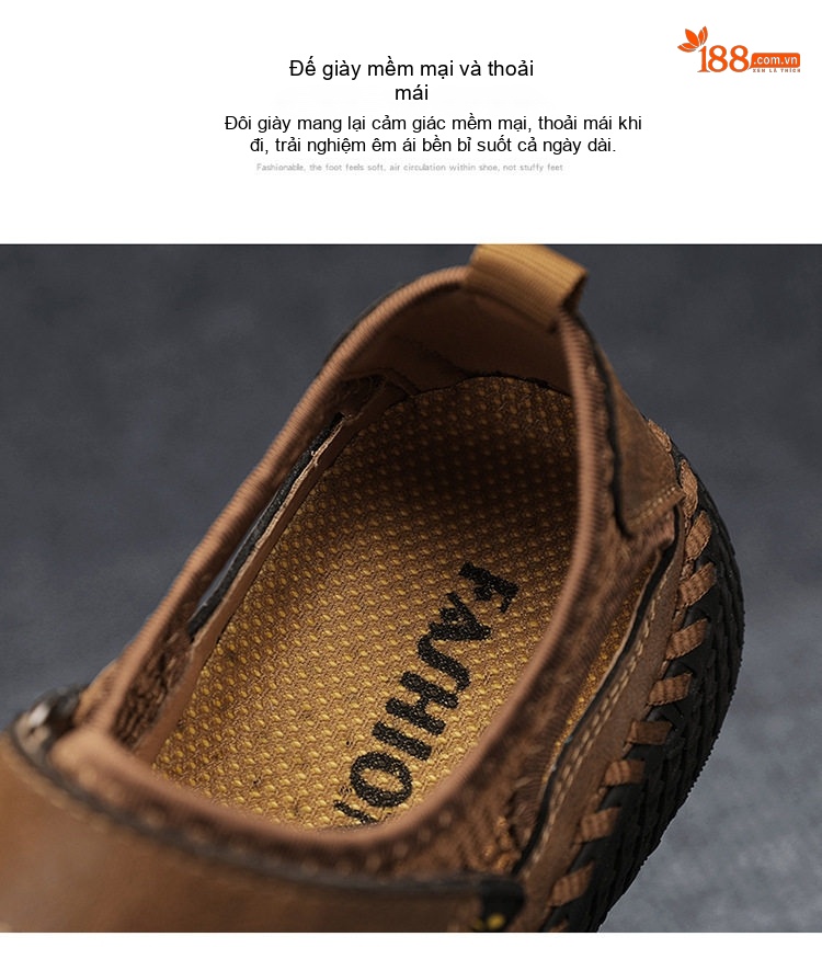 Sandal rọ nam lưới thoáng khí đế cao 3 cm chi tiết 6