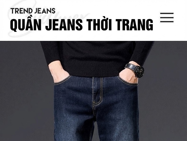 Quần Jeans Nam Ống Đứng Rộng Co Giãn Thoải Mái Màu Xám Xanh Đậm chi tiết 1