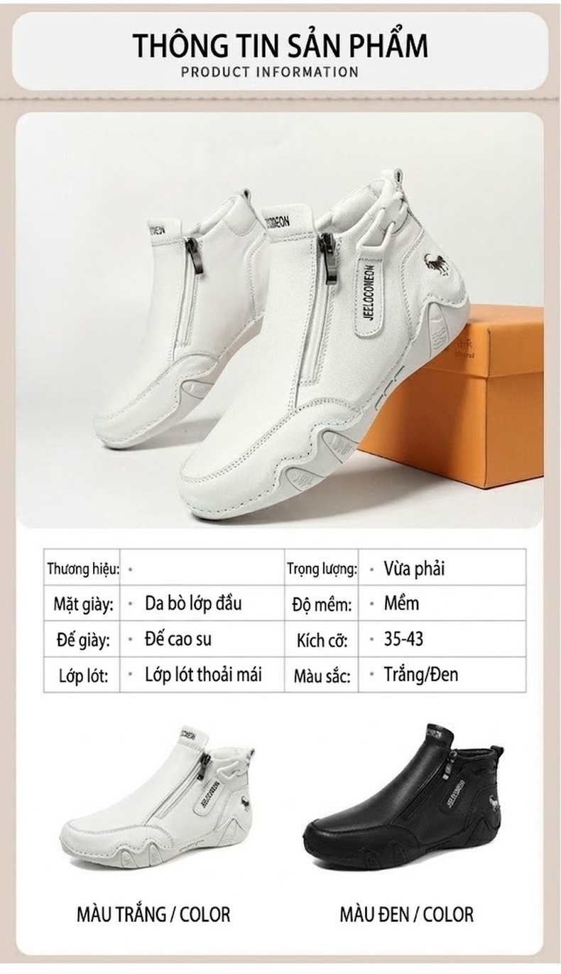 Boot Martin Nữ Da Thật Lót Lông Cao Cổ Đế Cao Su 3cm chi tiết 3
