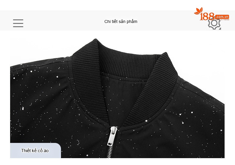 Áo Khoác Bomber Nam Họa Tiết Ánh Sao Phong Cách Retro Chống Thấm Nước Màu Đen, Be chi tiết 16