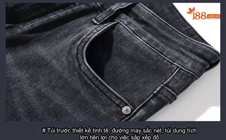 Quần Jean Cotton Co Giãn Cao Cấp Dáng Suông Màu Xanh, Đen chi tiết 35