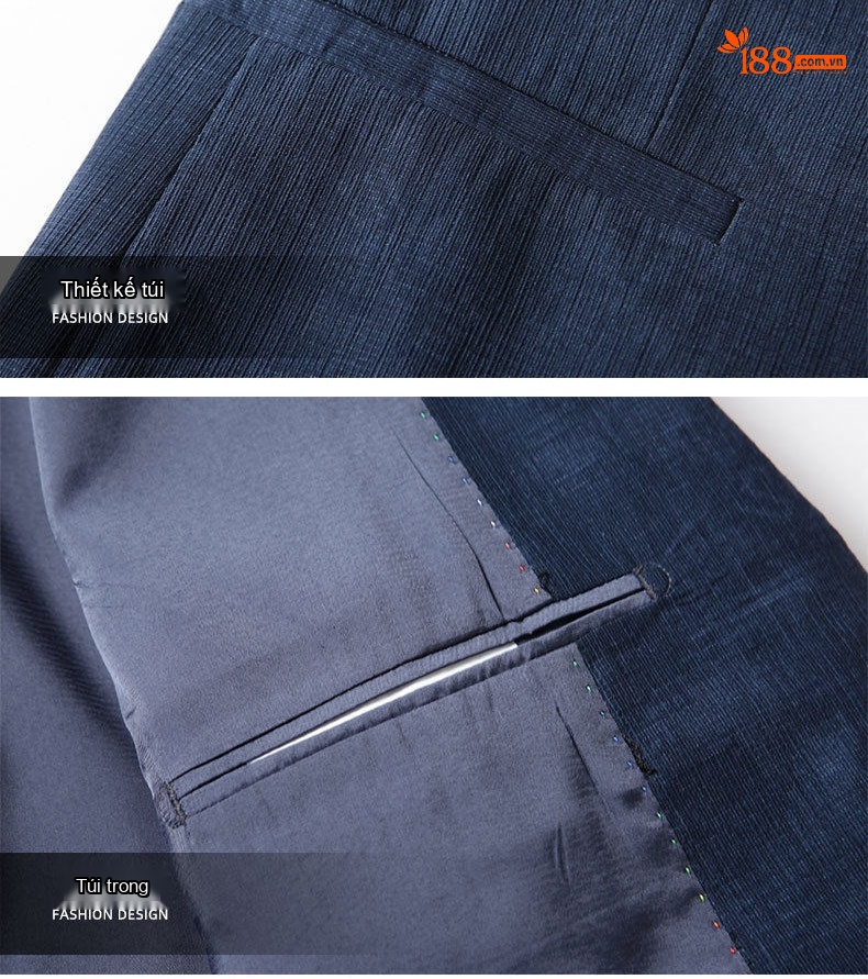 Áo Vest Blazer Nam Mỏng Nhẹ Phong Cách Thanh Lịch Màu Xanh chi tiết 12