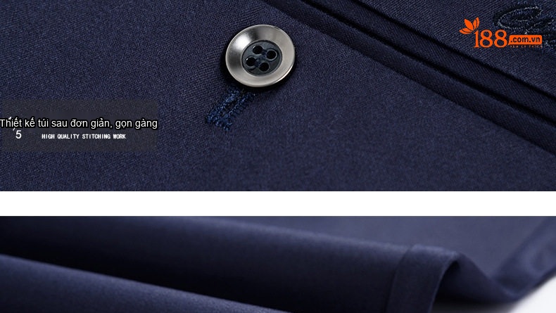 Quần Tây Nam Ống Đứng Vải Lyocell Co Giãn Thoải Mái Màu Đen, Xanh Navy chi tiết 25