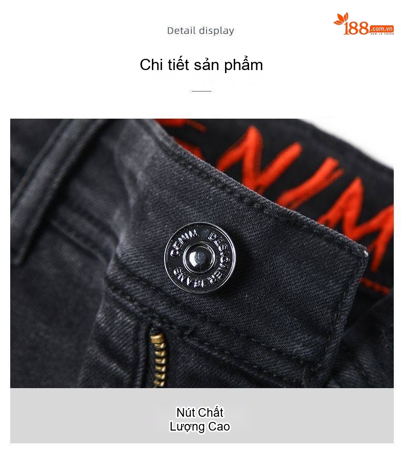Quần Jean Nam Ống Đứng Lụa Lyocell Gai Dáng Suông Dài 9 Tấc Màu Xanh Lam, Đen chi tiết 28