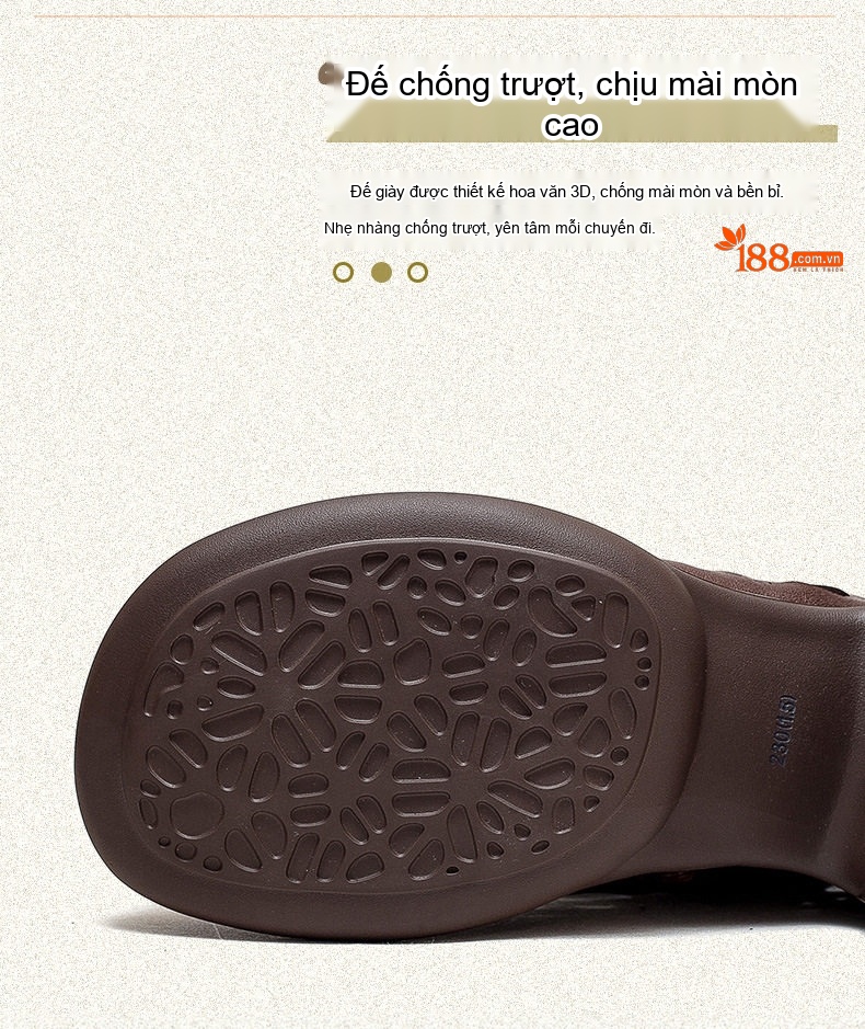 Boot Nữ Cao Cổ Da Bò Thoải Mái Phong Cách La Mã, Giày Nữ Cổ Điển Chiều Cao Đế Khoảng 5cm Màu Nâu, Đen chi tiết 6