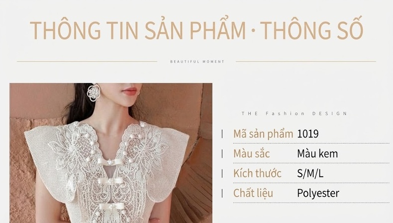 Váy Ren Nữ Tiểu Thư Cổ Điển Chiết Eo Thiết Kế Dáng Ngắn Màu Trắng chi tiết 1