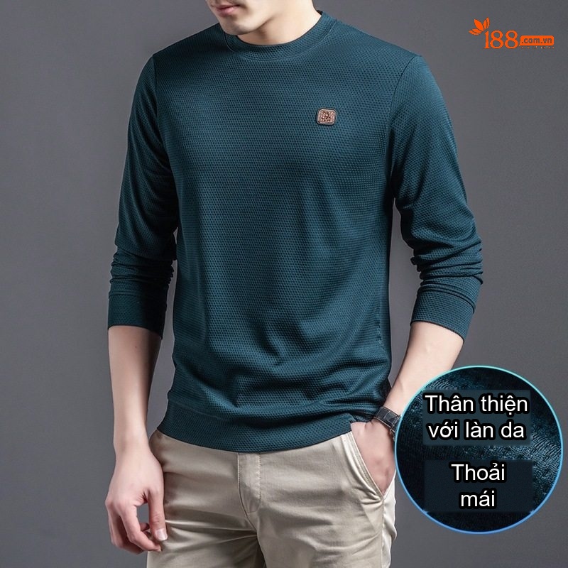 Áo Thun Tay Dài Nam Cổ Tròn Phong Cách Doanh Nhân
