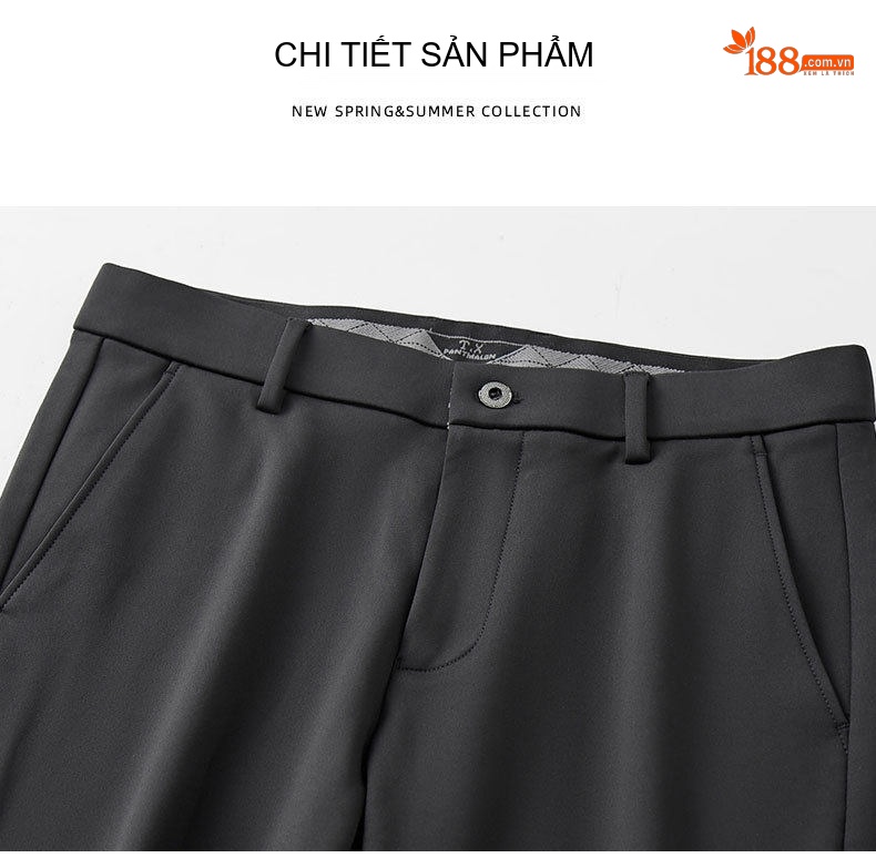 Quần Tây Nam Mỏng Dáng Ôm Vừa Vặn Phong Cách Công Sở Màu Đen, Xanh Navy chi tiết 11