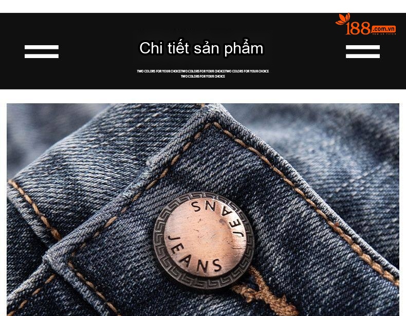 Quần Jean Nam Ống Đứng Cotton Dáng Rộng Co Giãn Thoải Mái Màu Xanh, Đen chi tiết 41