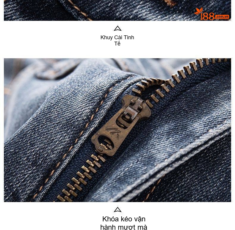 Quần Jean Nam Ống Đứng Cotton Dáng Rộng Co Giãn Thoải Mái Màu Xanh, Đen chi tiết 42