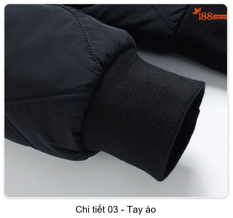 Áo Khoác Bông Nam Cổ Bóng Chày Lụa Tằm Cotton Mỏng Nhẹ Màu Đen chi tiết 19