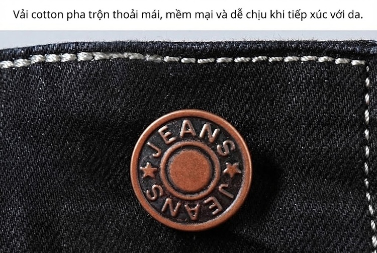 Quần Jean Nam Ống Đứng Dáng Rộng Co Giãn Thoải Mái Màu Xanh Dương, Đen chi tiết 25