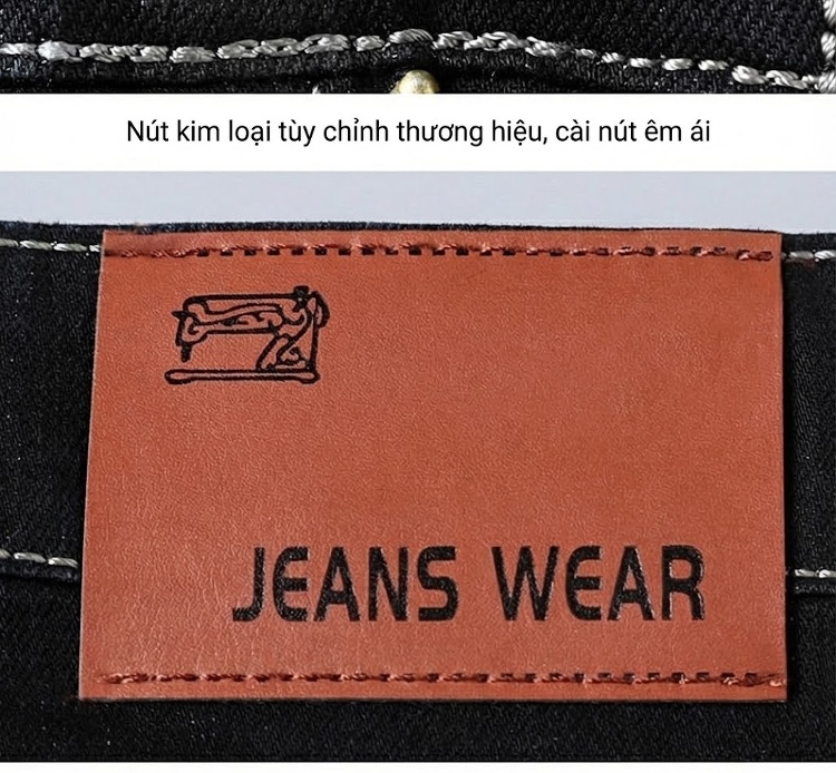 Quần Jean Nam Ống Đứng Dáng Rộng Co Giãn Thoải Mái Màu Xanh Dương, Đen chi tiết 26