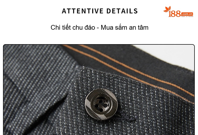 Quần Tây Nam Vải Lông Cừu Pha Len Dáng Suông Ống Đứng Cao Cấp Màu Xám Đậm, Xanh Navy chi tiết 18