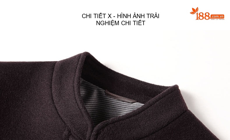 Áo Khoác Dạ Nam Trung Niên Cổ Tàu Khuy Tàu Tháo Rời Lớp Lót Lông Vũ Màu Đen, Nâu chi tiết 11