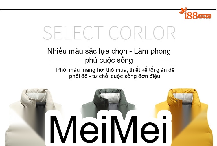 Áo Gile Bông Nam/Nữ Dáng Ngắn Cổ Cao Giữ Ấm Màu Kem, Xanh Rêu, Vàng, Đỏ... chi tiết 4