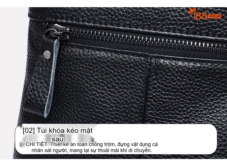 Túi Đeo Chéo Nữ Da Thật Mini Dáng Bucket Nhỏ Gọn Đựng Điện Thoại Màu Đen chi tiết 14