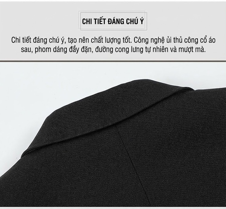 Bộ Vest Nam Màu Trơn Kiểu Dáng Ôm Vừa Vặn Phong Cách Hàn Quốc Màu Đen, Xám chi tiết 3