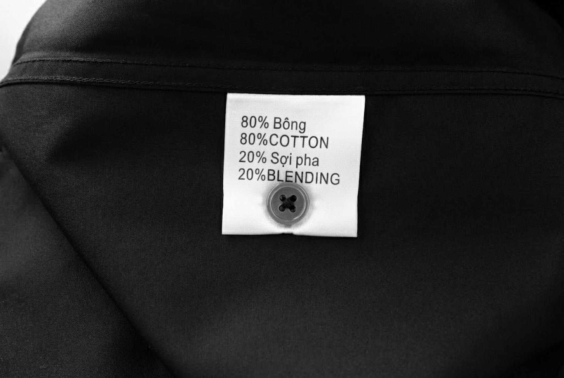 Áo Sơ Mi Nam Tay Dài Hai Túi Phong Cách Công Sở Cotton Màu Trắng, Đen chi tiết 15
