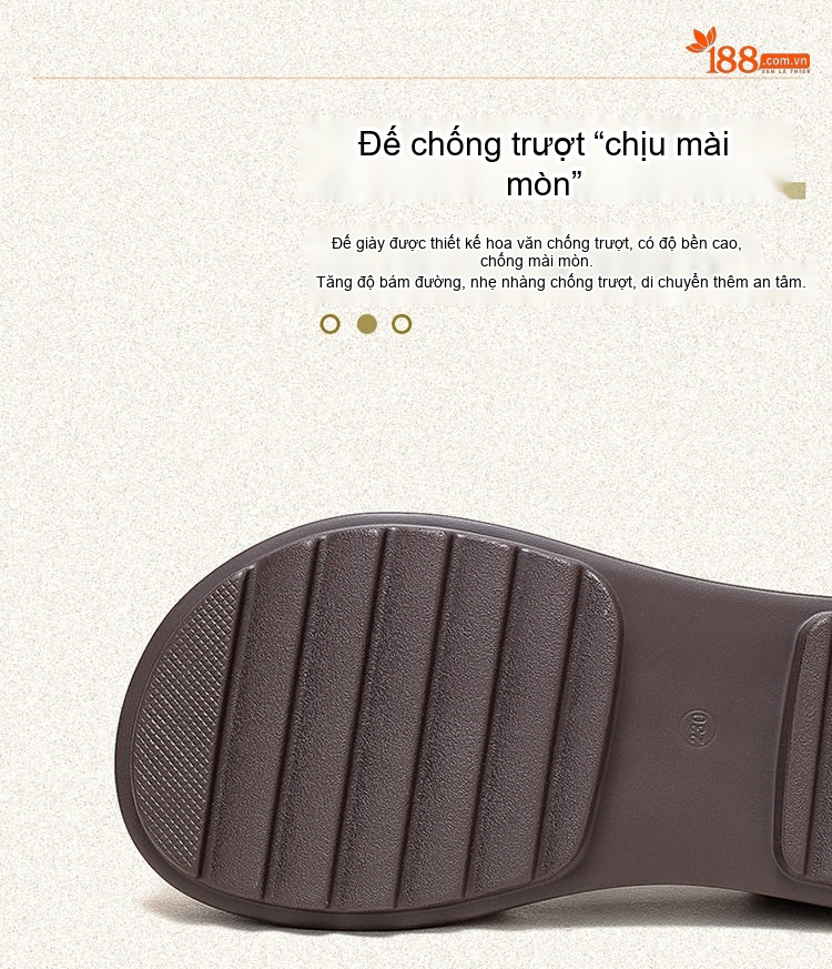Dép Sandal Nữ Da Bò Hở Mũi Thoáng Khí Quai Hậu Khóa Cài Đế Cao 4cm - 5cm Màu Đen, Nâu, Kem chi tiết 5