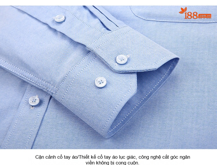 Áo Sơ Mi Tay Dài Nam Cotton Dáng Ôm Vừa Vặn Màu Xanh, Đen, Tím, Trắng... chi tiết 11