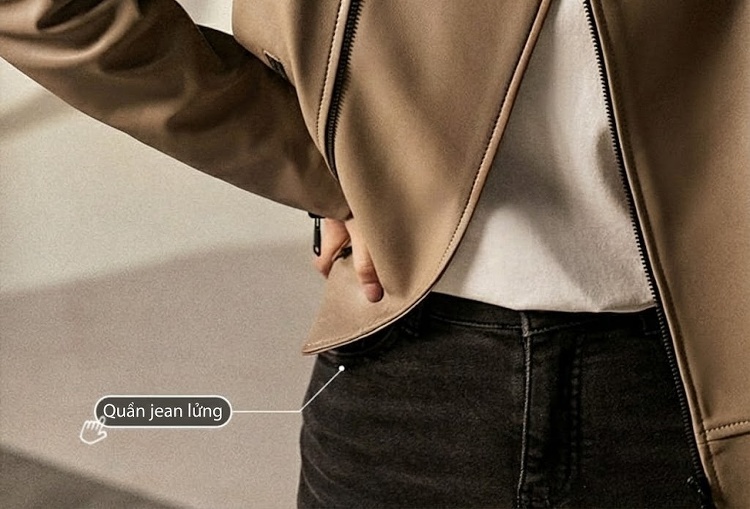 Áo Khoác Da Cừu Nữ Cổ Trụ Kiểu Hàn Quốc Dáng Ngắn Màu Be chi tiết 5